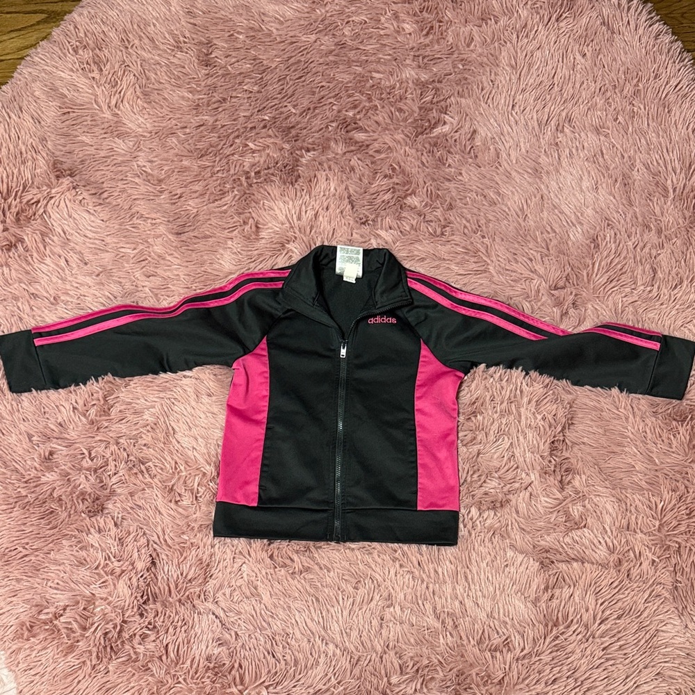 adidas Kids zip Jacket - Black and Pink